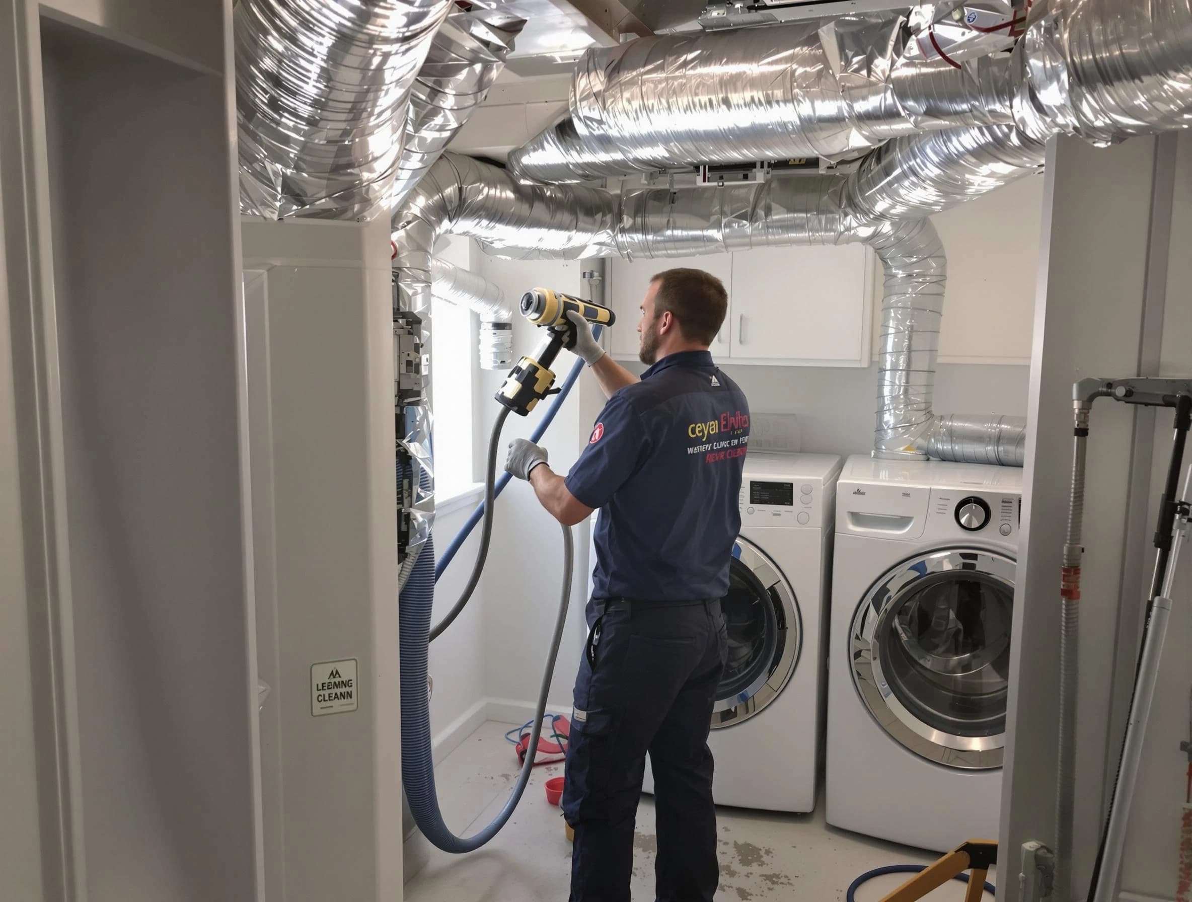 McDonough Dryer Vent Cleaning specialist using advanced equipment for thorough duct cleaning in McDonough